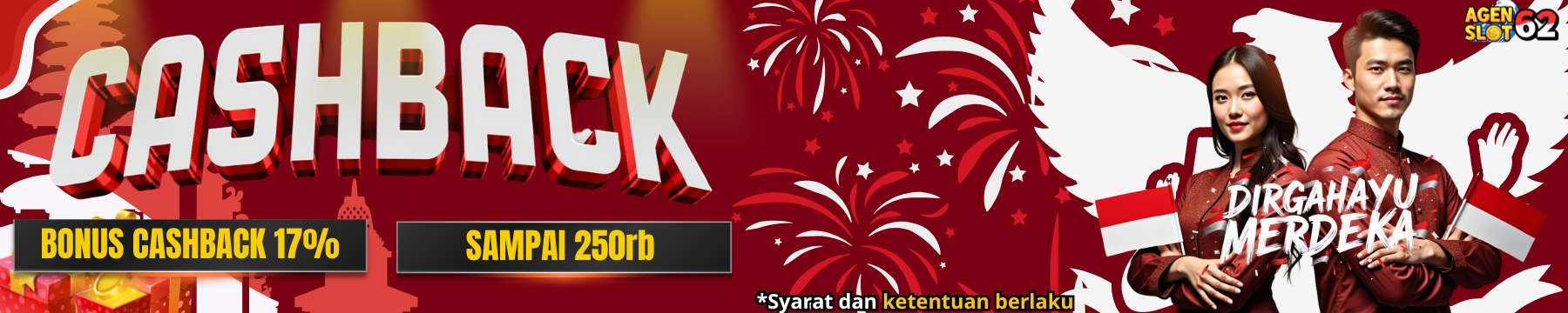 bonus cashback 17% AGenSLot62